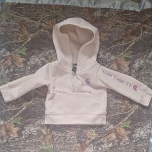 Carhartt Kids' Beige Hoodie with Purple Accents